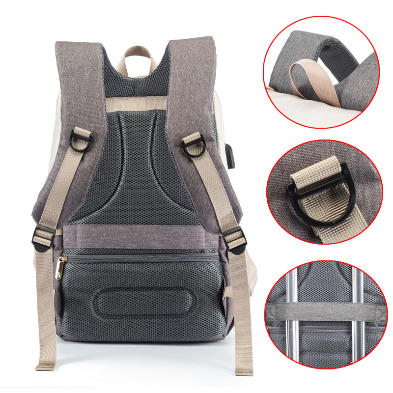 Sac à dos à couches pour bébé, sac de poussette pour maman papa, sac à main Oxford étanche, Kits de couches d'allaitement, sacs de maternité, support chauffant USB,