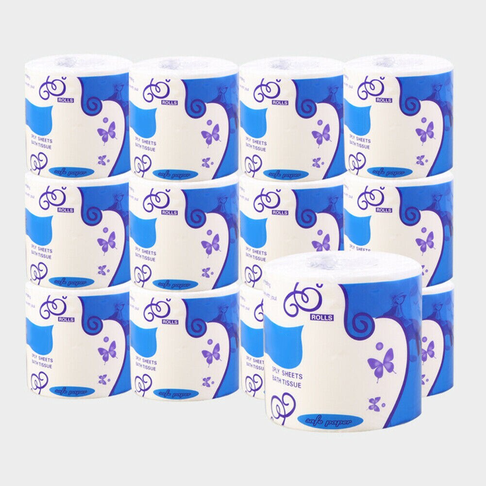 3-Ply Toilet Paper Roll White Soft Skin-friendly Bathroom Household Tissue EY669