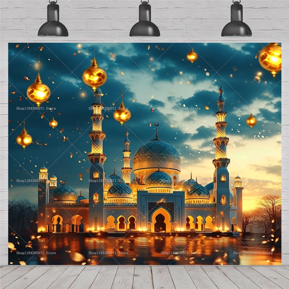 Glad ramadan marocko nattscen bakgrund eid al-fitr dekoration hem islamisk muslimsk festival fest fotobåstillbehör