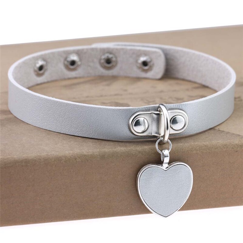 Heart Pendant PU Leather Choker Necklace Girls Punk Statement Jewelry Wedding Party Jewelry Accessories: 13