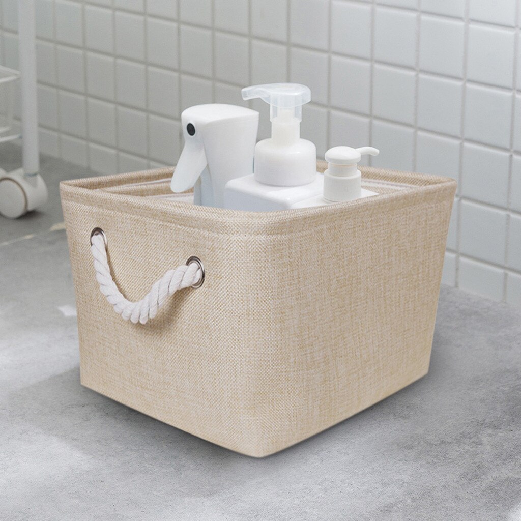 Multifunctional Storage Organizer Canvas Fabric Foldable Basket Laundry Storage Baskets with Handles Easier for storage