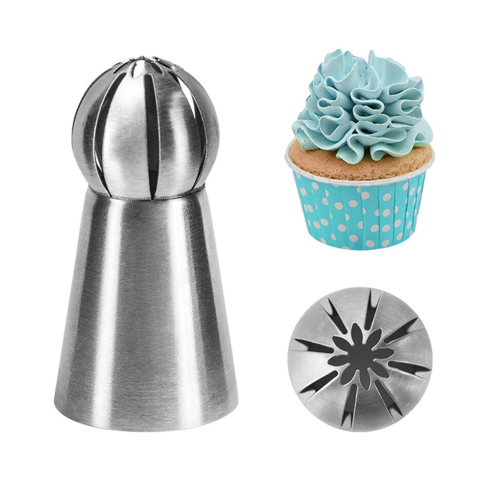 Vogvigo Russische Bal Nozzle 1Pc Rvs Bakkerij Accessoires Cake Decorating Nozzle Tips Cake Decoratie Sugercraft Pastry