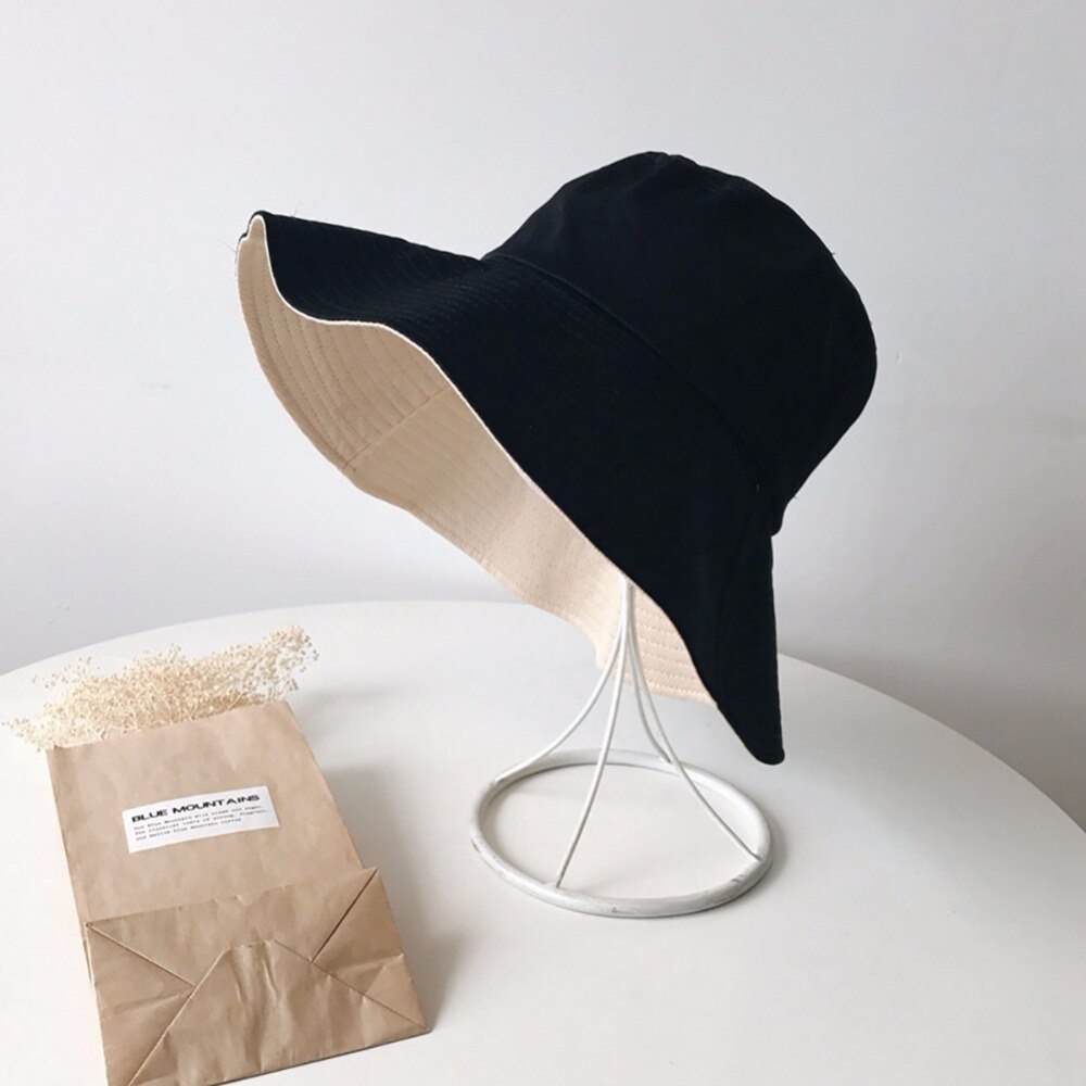 Bucket Hats Adult Unisex Cotton Polyester Double Sided Wide Brim Flat Top Fisherman Golf Cap Travel Apparel Sportswear