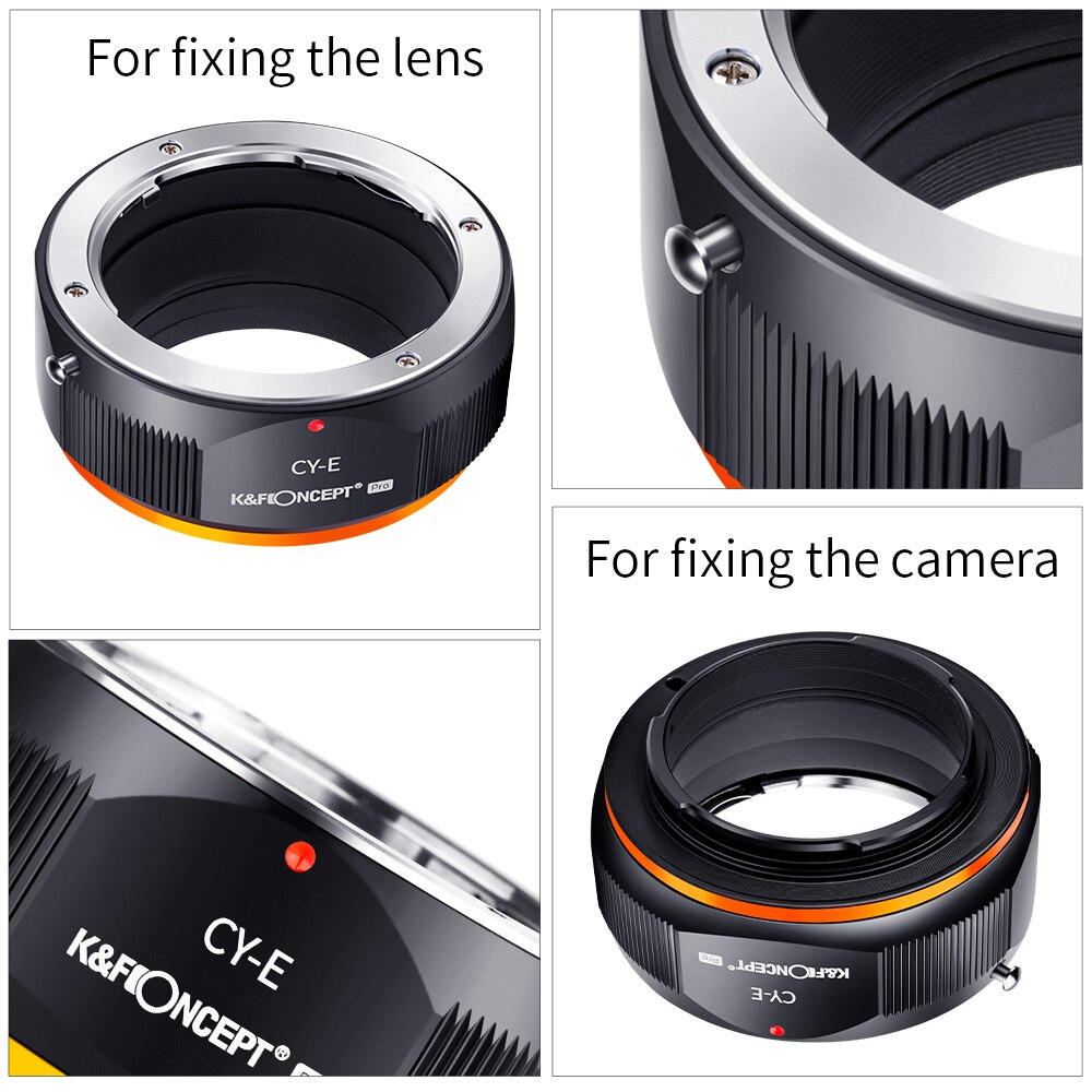 K & F CONCEPT-adaptador de montaje para cámara Contax Yashica CY C/Y, para Contax Yashica a Sony E