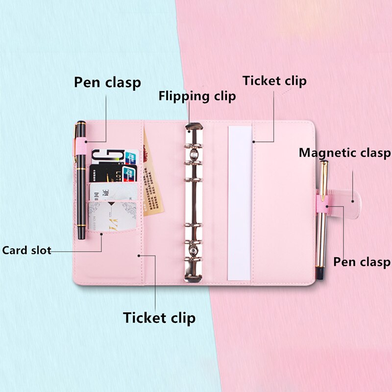 Classic Loose Leaf Ring Binder Notebook Planner Diary Notebook Cover PU Leather Cover GDeals