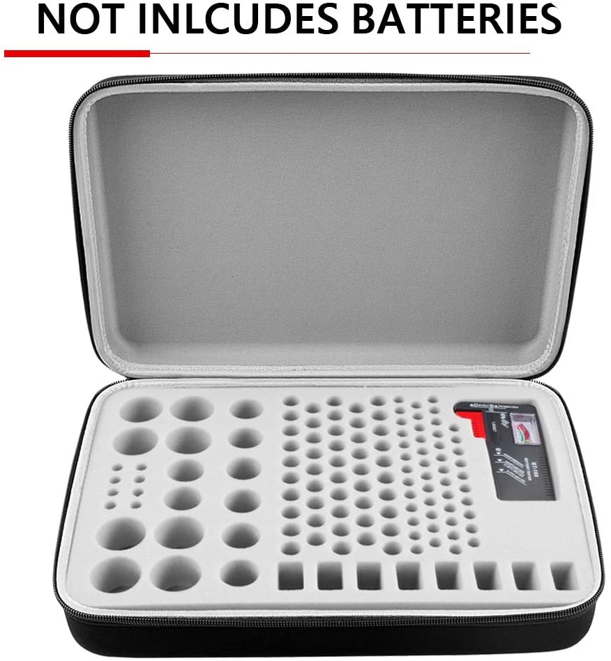 Batteriorganisator opbevaringsboks med batteritester  (bt168),  kuffertholder tasker til 140 batterier aa aaa aaaa 9v cd lithium 3v