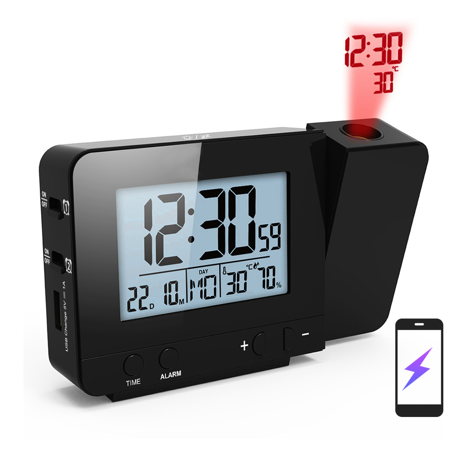 Led Display Alarm Clock Module Dimmable LED Display Digital Projection Alarm Cloc... – Grandado