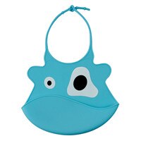 Leuke Pasgeboren Cartoon Waterdichte Schorten Baby Bibsdesign Slabbers Waterdichte Siliconen Voeden Baby Speeksel Handdoek 6 Kleuren: Blue