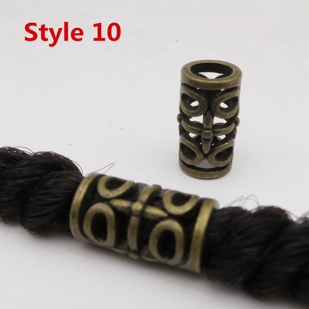 5 stk viking rune hår flette Grue seg skjegg dreadlock perler ringetone rør til hår menn kvinner tilbehør forskjellige 10 stiler: 5 stk stil 10