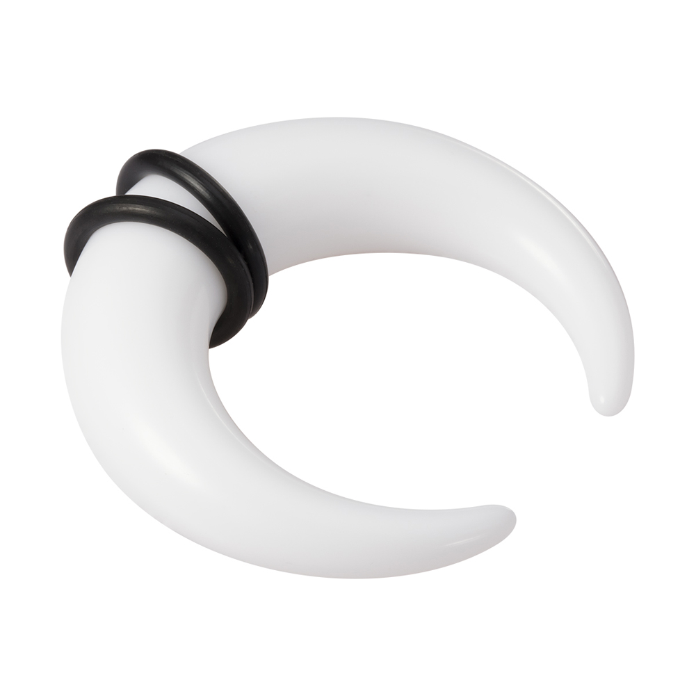 Pince à cône en forme de C en acrylique pour femmes et hommes, anneaux de septum, jauges, cornes de buffle, kit de piercing, extenseur d'étirement, 16G-00G, 2 pièces: Bleu / Couleur or