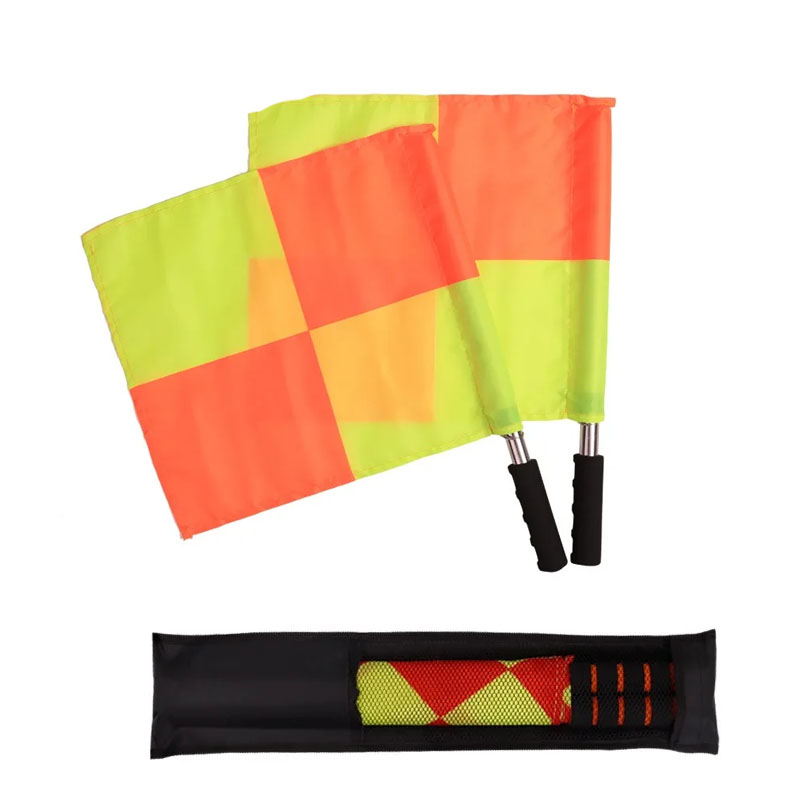 2PCS Voetbalscheidsrechter Vlag De Competitie Fair Play Sportwedstrijd Voetbaltraining Grensrechter Vlaggen Scheidsrechteruitrusting: WHITE