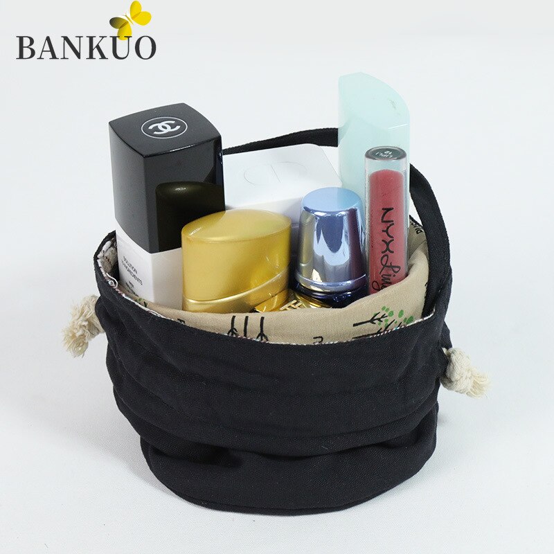 BANKUO Woman's Phone Bag Japanese Style Casual Canvas Drawstring Bag Printed Keychain Storage Handbags Cartoon Coin Purse Z124