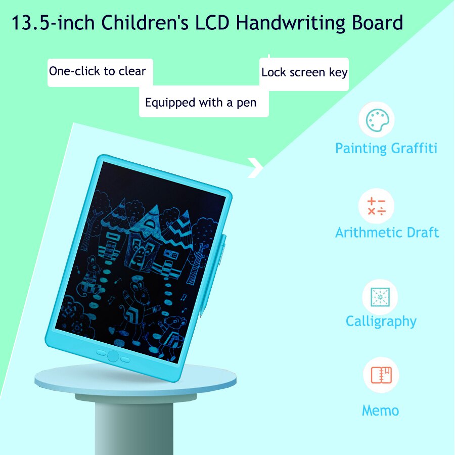 Portable LCD 13.5 Inch Digital Writing Tablet Graphic Drawing Tablets Board Electronic Handwriting Kid