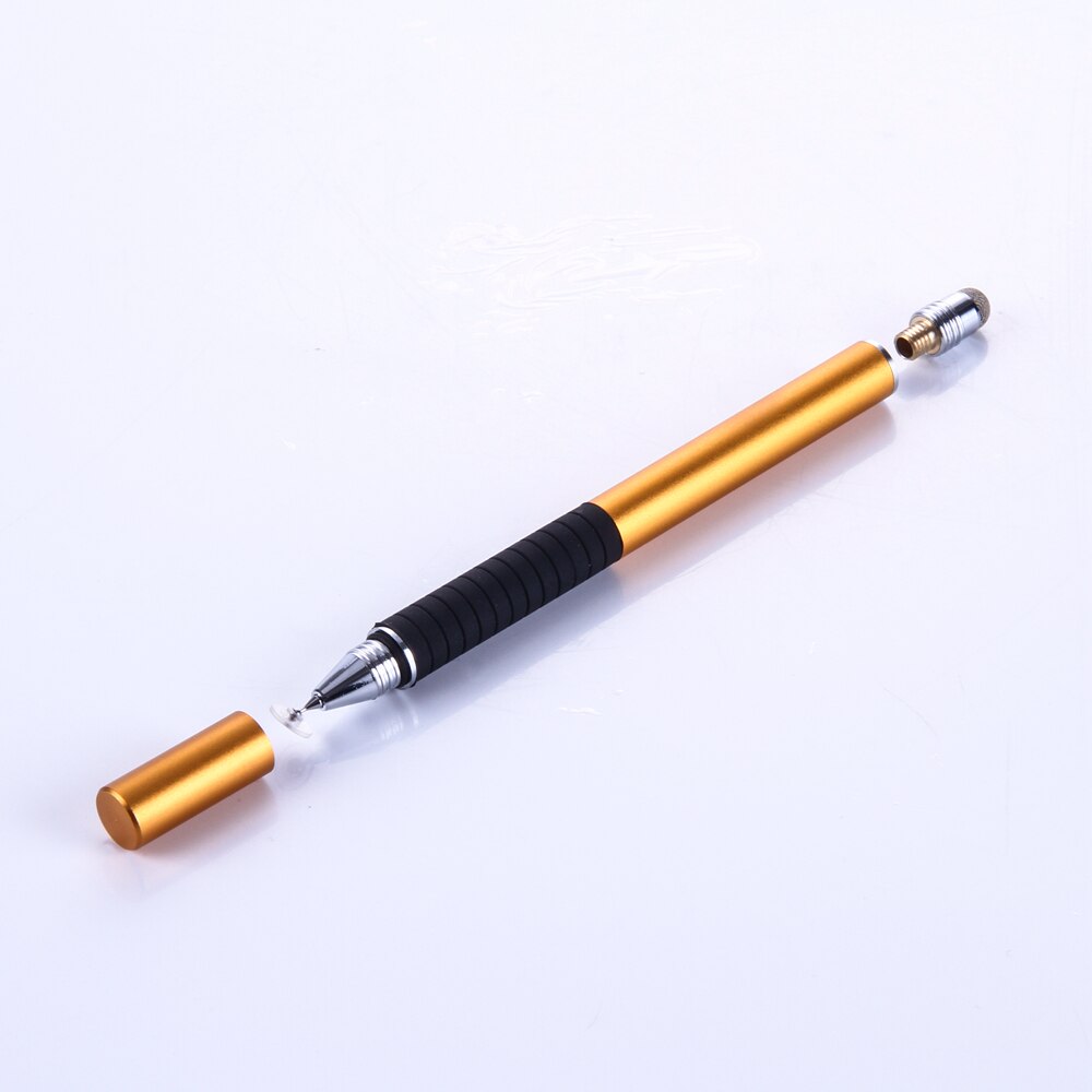 Uniwersalny długopis Stylus 2 w 1 z włóknem szklanym Tablet pojemnościowy ekran Caneta Touch Pen do telefonów komórkowych akcesoria do długopisów inteligentnych: Gold