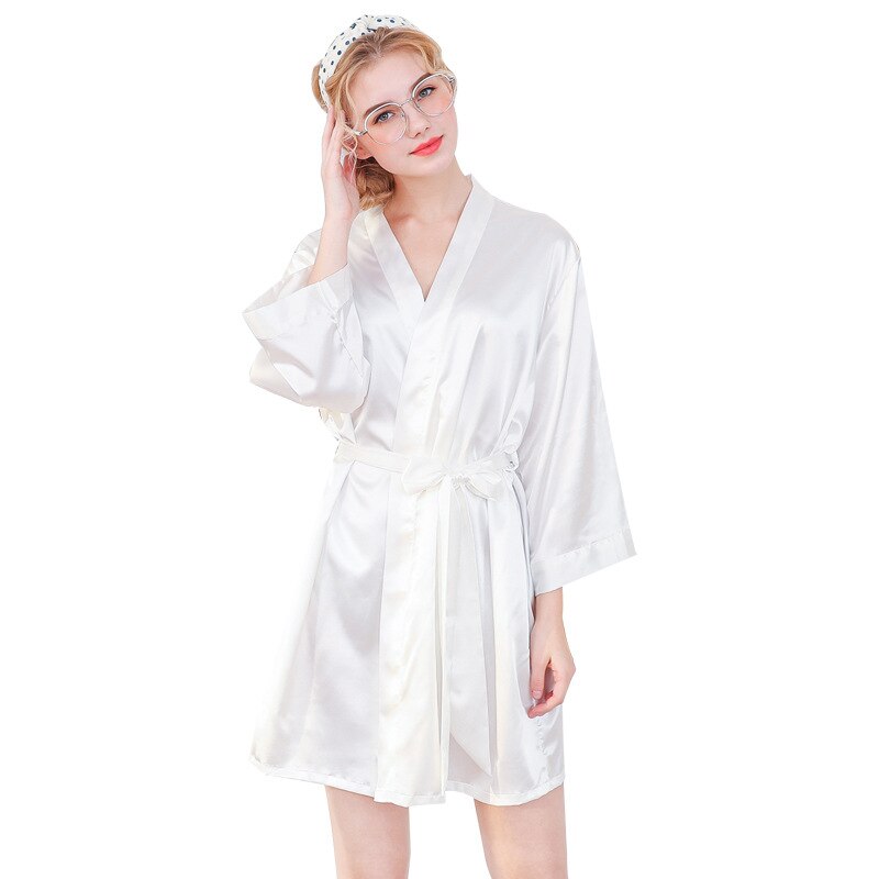 Summer Womens Short Robe Bath Gown Bridesmaid wedding Kimono Yukata Nightgown Lady Sleepshirts pajama Nightdress M-XXL