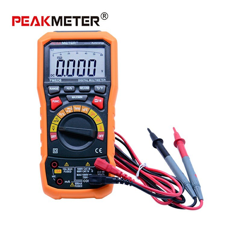Digitale multimeter tester auto range multimeter temperatuur tester en datalogger 6000 tellingen piekmeter  ms8236