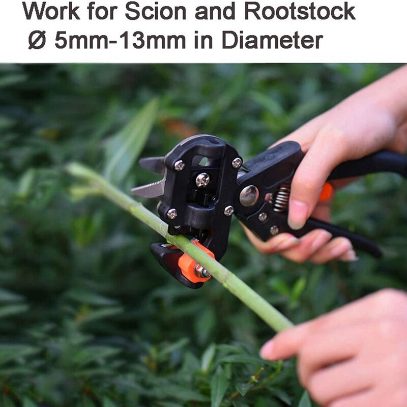 Garden Grafting Tool Kit, 2-In-1 Pruning Tool Kit for Grape Fruit Tree Grafting, with Rubber Band and Blade for Grafting