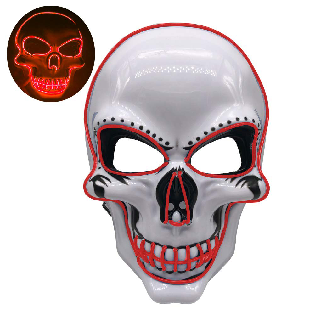 Party Halloween Masker Skelet LED Masker EL-Draad Scary Mask Light Up Cosplay Kostuum Maskerade Maskers Maskers Glow in Het Donker
