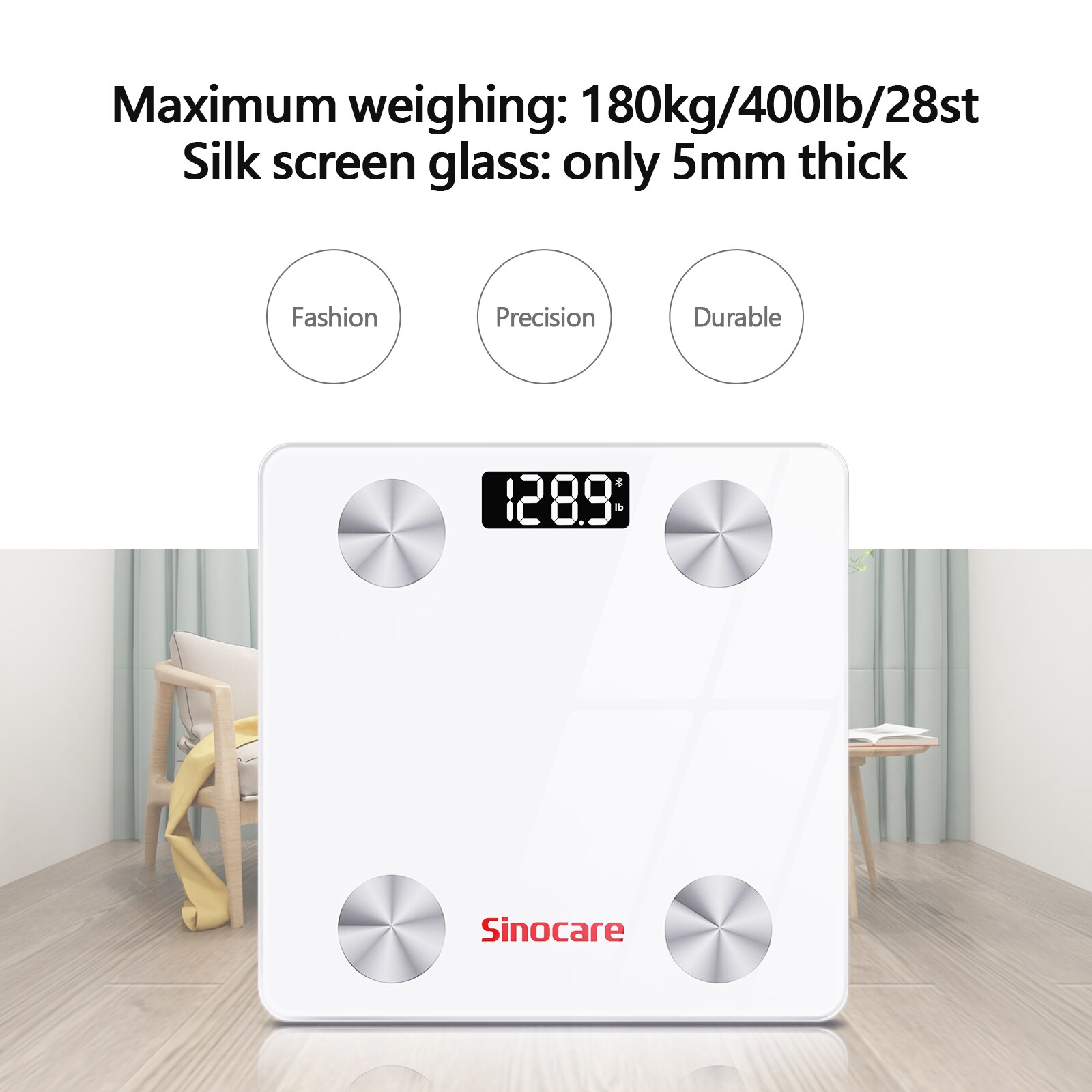 Sinocare Body Fat Scale Smart Bluetooth Bathroom W Grandado