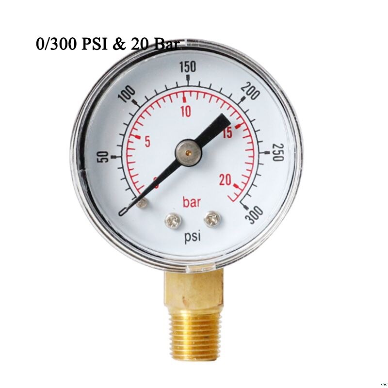 Noggrannhetsklass 2.5%  tryckmätare 40mm ratttryck 1/8 &quot; bspt vertikal 15,30,60.100,160 200, 300 psi &amp; bar: Orange
