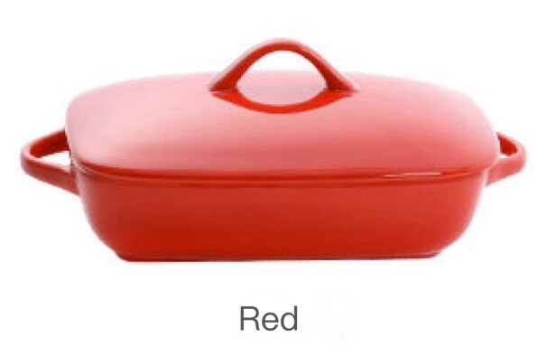 Multicolor Rectangular Binaural Ceramic Dish Household Kitchen Supplies Bone China Baking Pan Rice Bowl Oven Microwave Oven: 3