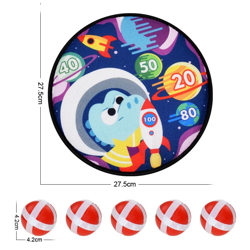 Cartone animato a doppia faccia DartBoard lanciare palline appiccicose Sport al coperto giocattolo famiglia gioco interattivo dardo regalo di natale per bambini: 4