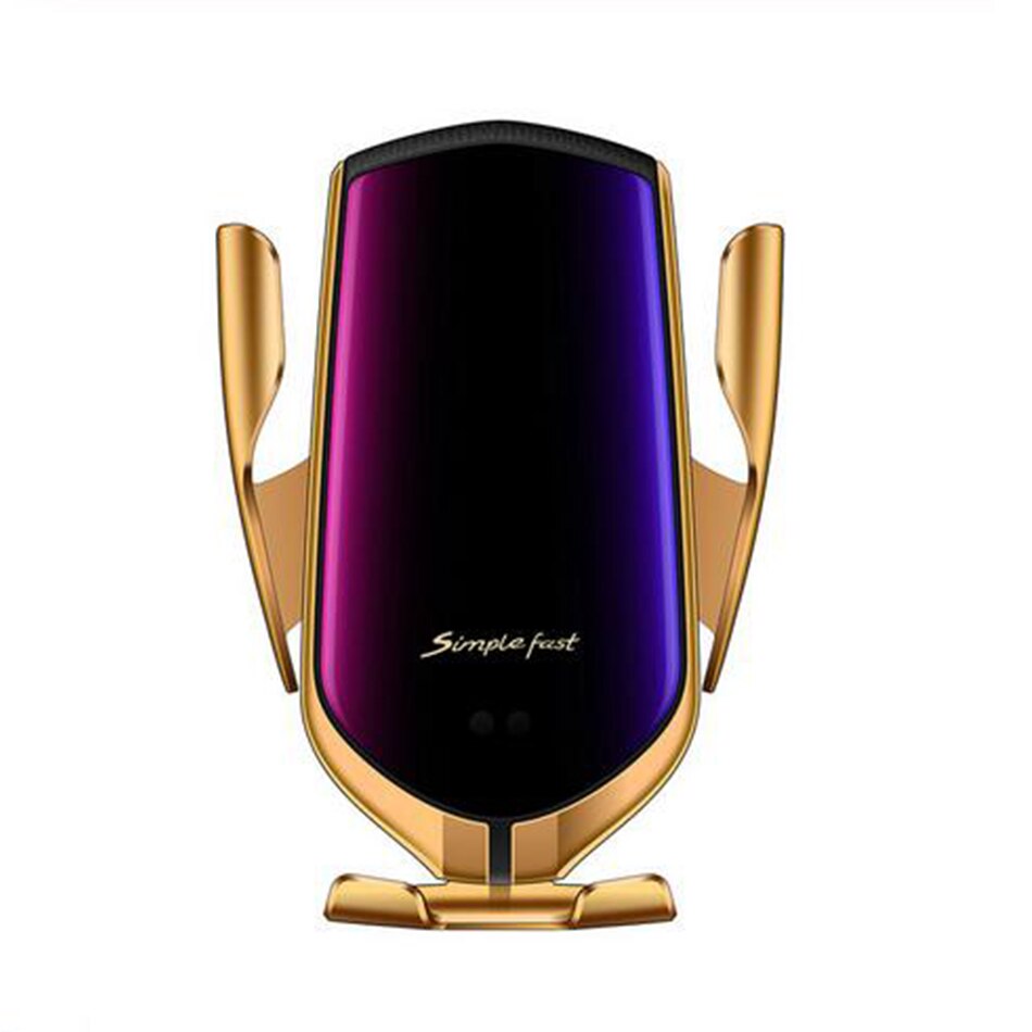 KEPHE-cargador inalámbrico de coche con sujeción automática, soporte de teléfono con Sensor infrarrojo, para iPhone XS, 11 Pro, Samsung, Xiaomi, 20W: Gold