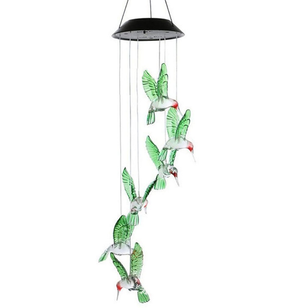 Solar Light Hummingbird Led Light Wind Chime Kleur Veranderende Solar Led Waterdichte Hummingbird Windgong