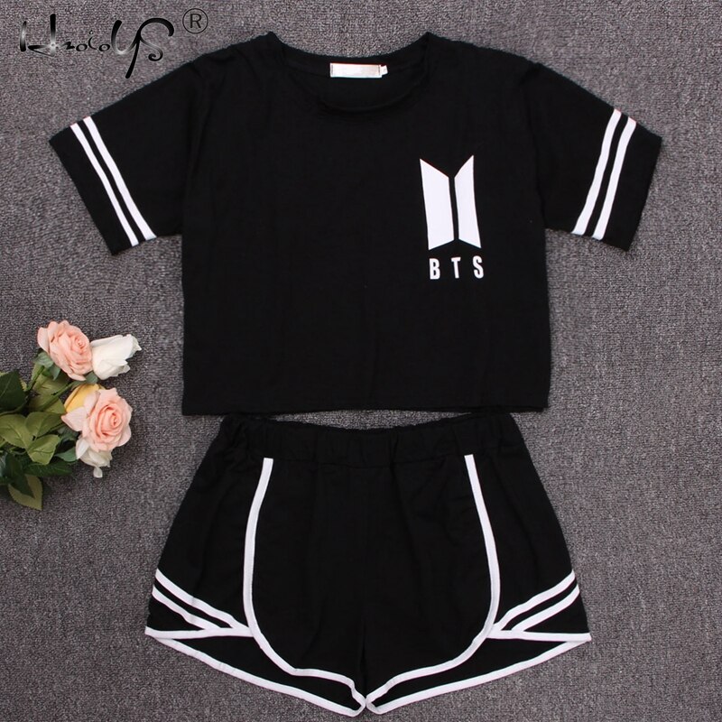 Stijl pyjamasets met blote navel voor dames, tweedelige pyjamasets, zomernachtkleding, top met korte mouwen en shorts, thuiskleding