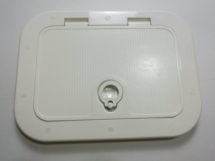 Boat RV Motohome Hinged Access Inspection Deck Hatch White L 14.9”×W11” 9138