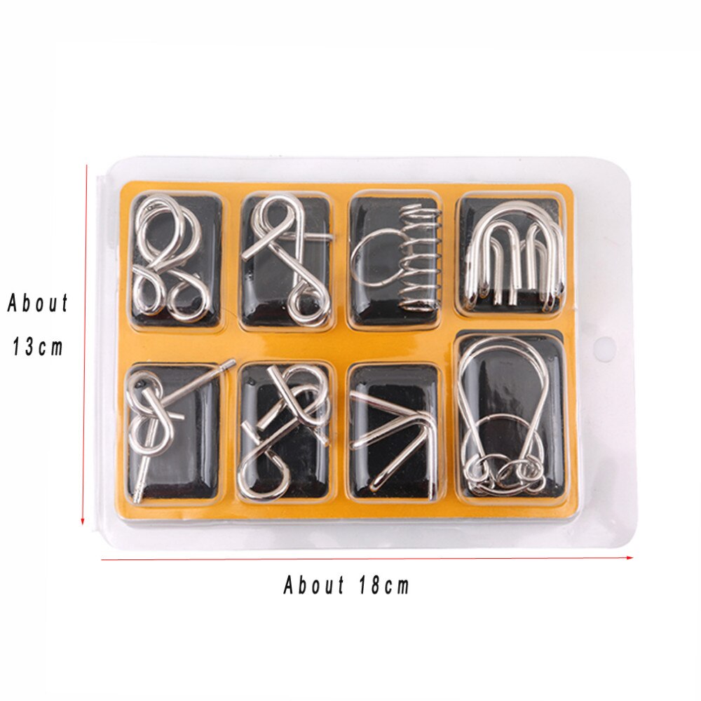 Neue 8 Teile/satz Pädagogisches Metall Draht Puzzle Geist Gehirn Teaser Puzzles Spiel Für Erwachsene Kinder Kinder Spiel Classic Spielzeug