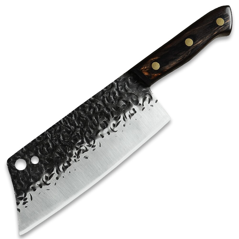 Forged Kitchen Knives High Carbon Steel Handmade Hammered Fixed Blade Chef Knives Chinese Cleaver Slicing Meat Cooking Tools