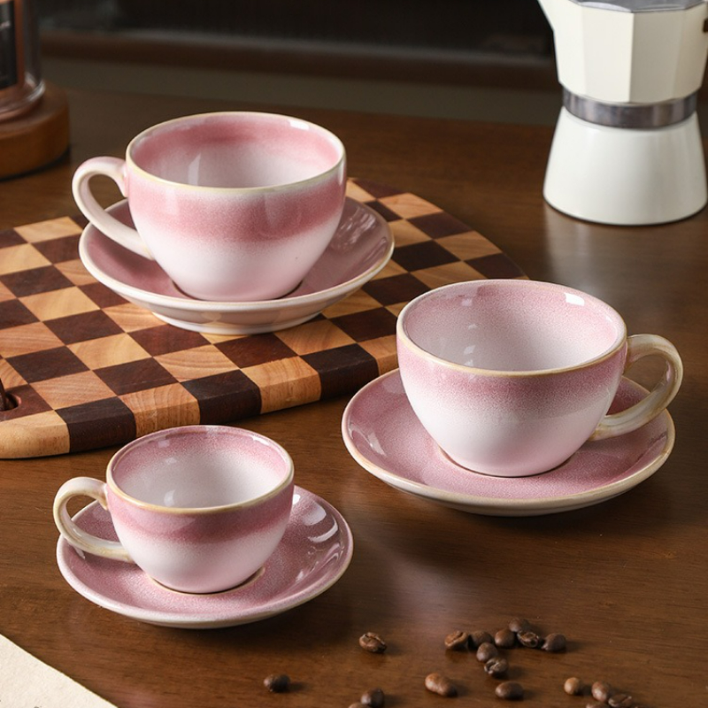 Ceramiczny zestaw filiżanek i talerzy robić kawy w stylu retro, kreatywne, chińskie filiżanki śniadaniowe, popołudniowa herbata, naczynia robić picia