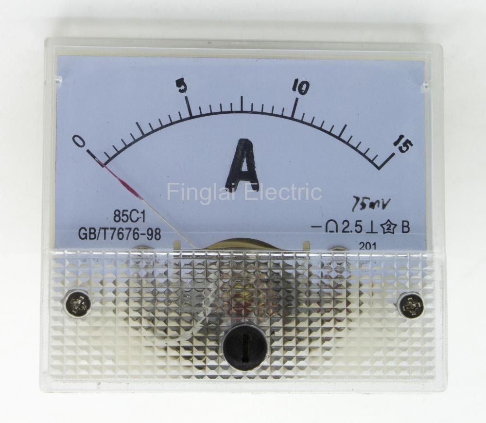 85C1-A DC pointer ammeter current meter 15A 20A 30A 50A 75A 100A 150A 200A 300A need shunt 85C1 analog AMP meter 64*56 mm size: 15A