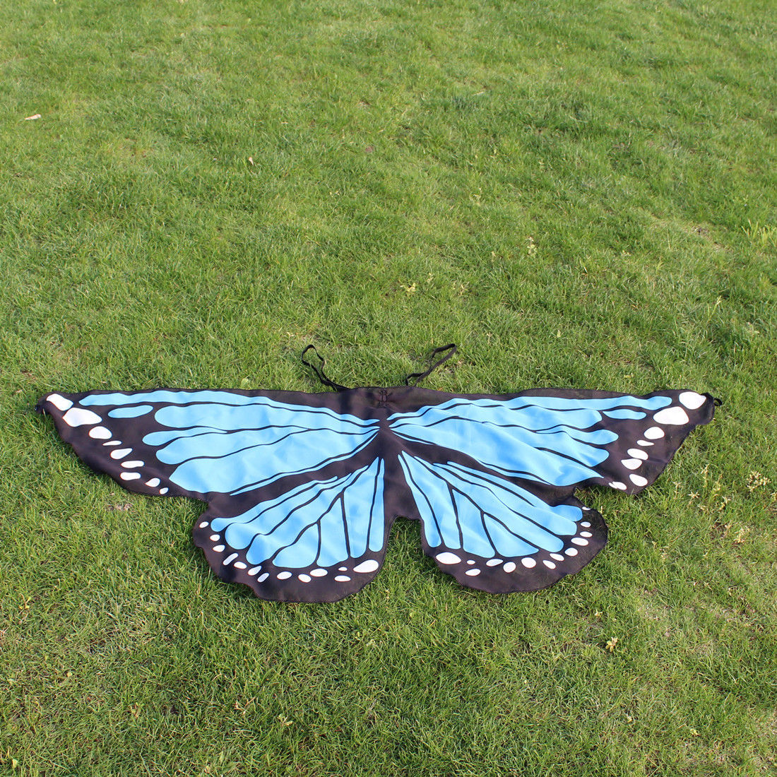 Mærke piger drenge børn fe vinger sommerfugl fancy kjole op kostume fest foregiver at spille sommerfugl vinger: Himmelblå