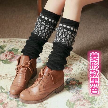 Patrón Arygle, Calentadores De piernas, lana tejida, Calentadores De lana, calcetines De arranque, Calentadores De Pierna para Mujer, Tricot Femme Long 1 par: 5