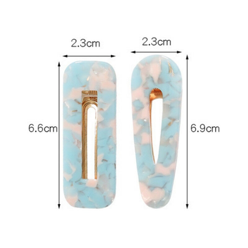 2Pcs Acrylic Resin Hollow Alligator Hair Clips For Women Girls Water Shape Hair Pins Hairgrips Geometric Hair Accessories