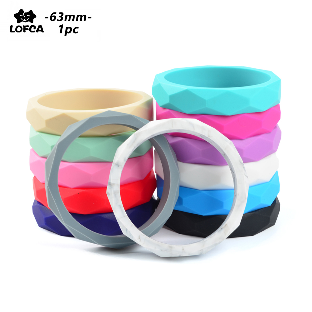 Lofca 1pc tandningsarmband silikon babyarmband bitring armband aldut storlek tuggleksak silikonpärlor amningssmycken