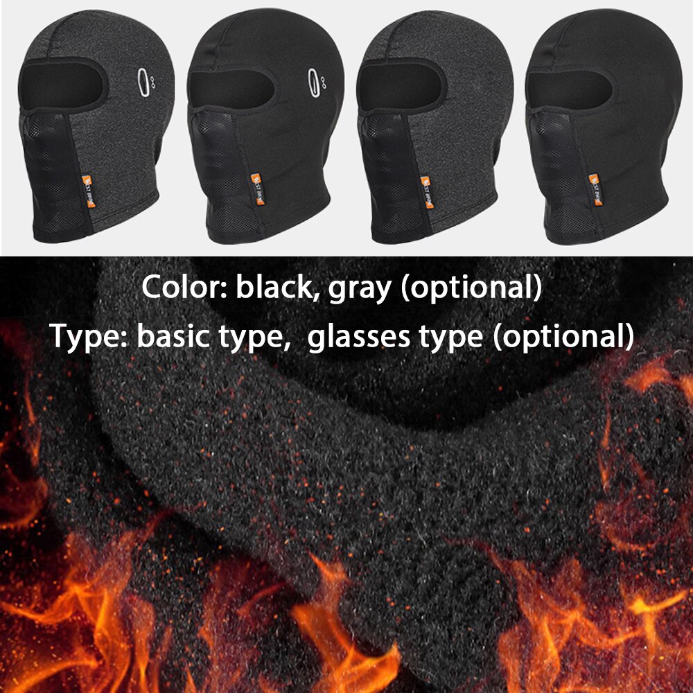 Västra cykling vinter ridmössa vindtät varm ridmössa skid fleece mask med glasögon hål motorcykel huvudbonader cykelmask