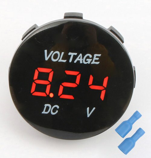 22mm LED Voltmeter Signal Lichter Digital Anzeige Messgerät Volt Spannung Meter Anzeige Lampe Tester DC 12V-24V Auto Motorrad: rot