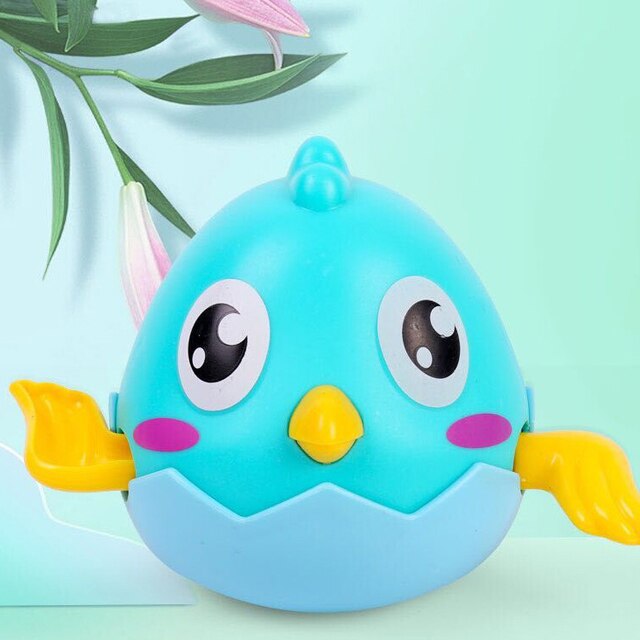 1pcs Del Bambino Acqua Giocattoli Da Bagno Anatre Animale Del Fumetto Catena di Orologeria Granchio Pinguino Balena Piscina Piscina di Balneazione Giocattoli Per I Bambini regalo: Green Chick