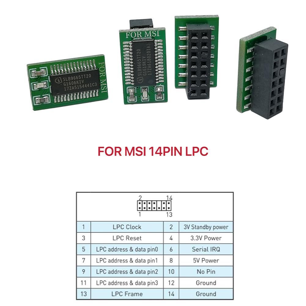 TPM 2.0 Encryption Security Module Remote Card Windows 11 Upgrade TPM2.0 Module 12 To 20pin To Support Multi-brand Motherboards: For MSI 14Pin LPC