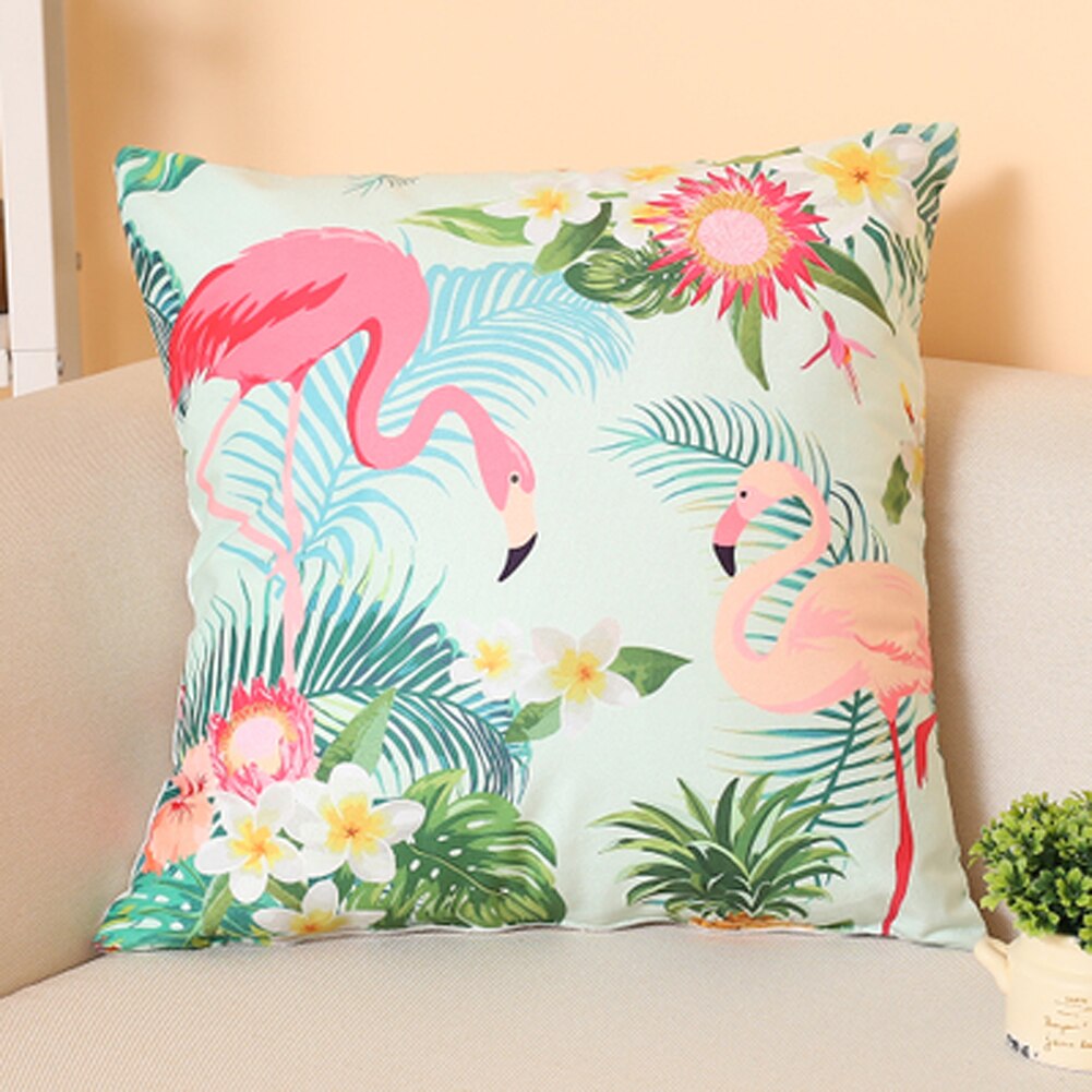 Nordic Flamingo Tropische Blad Kussenhoes Bloem Polyester Sierkussen Woondecoratie Sofa Decoratieve Kussensloop: 6