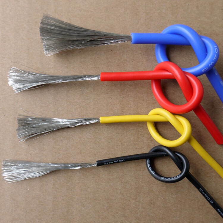 14awg fio de silicone 2mm quadrado isolado flexível cabo elétrico à prova de calor estanhado sílica gel de cobre macio diy núcleo linha de teste