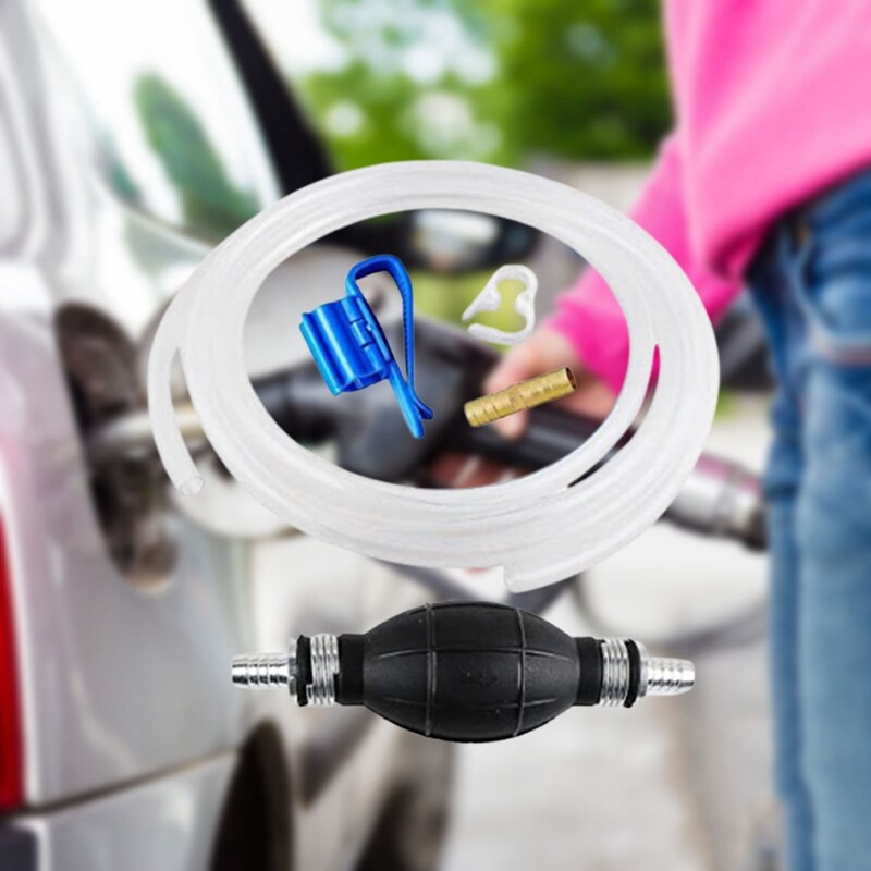 Flow Siphon Hand Pump Portable Manual Car Fuel Transfer for Gas Gasoline Petrol Diesel Oil Liquid Water Tank 2M/3M Syphon Hose