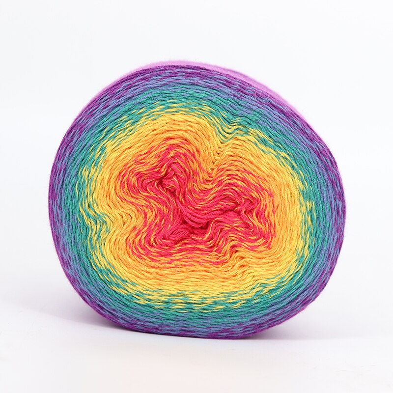 COOMAMUU Thin Rainbow Yarn 220G/ball Dyed Crochet Yarn Cotton Knitting Yarns Thread for DIY Cape Sweater: 110