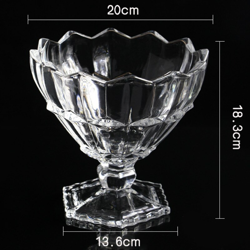 crystal glass fruit bowl high fruit bowl fruit bowl fruit bucket large living room fruit bowl WF11071017: Default Title