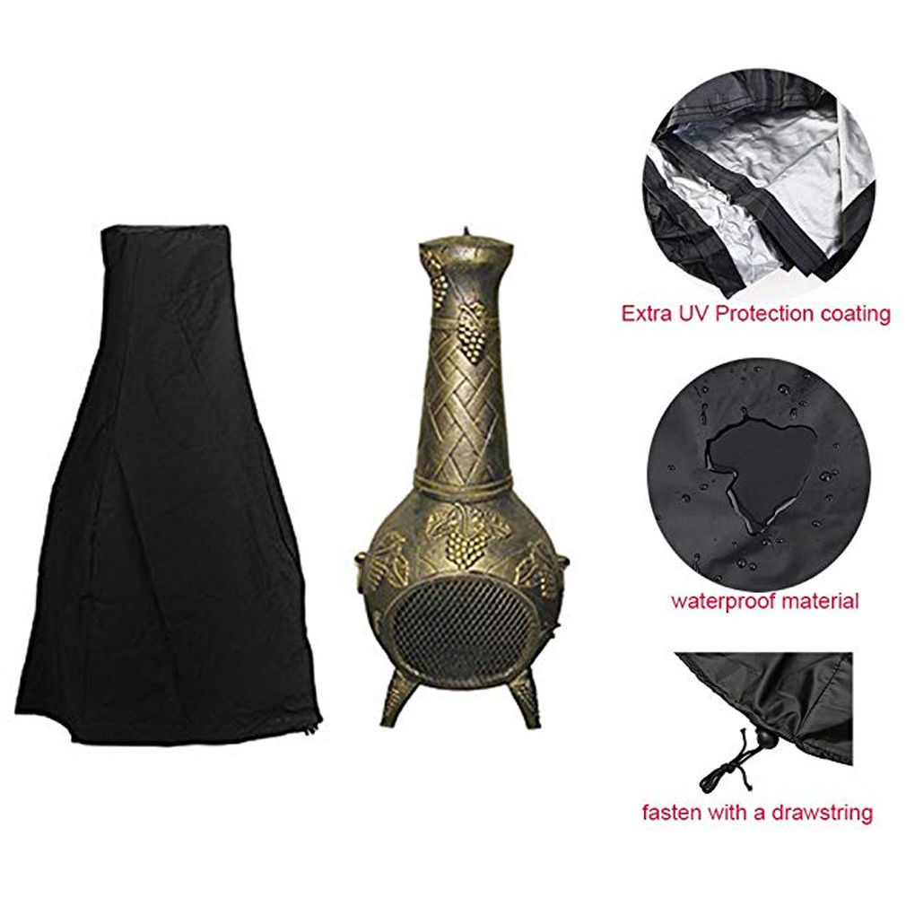 Tuin Outdoor Zwart Waterdicht UV Chimenea Vorm Protector Outdoor Kachels Chimenea Cover Tuin Producten