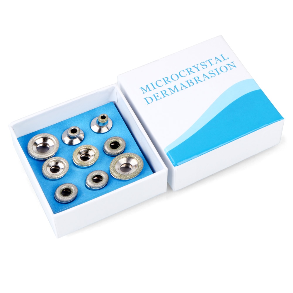 Factory Price Replacement Diamond Microdermabrasion Dermabrasion Tips Stainless Steel Filter Set 9pcs for Dermabrasion Machine