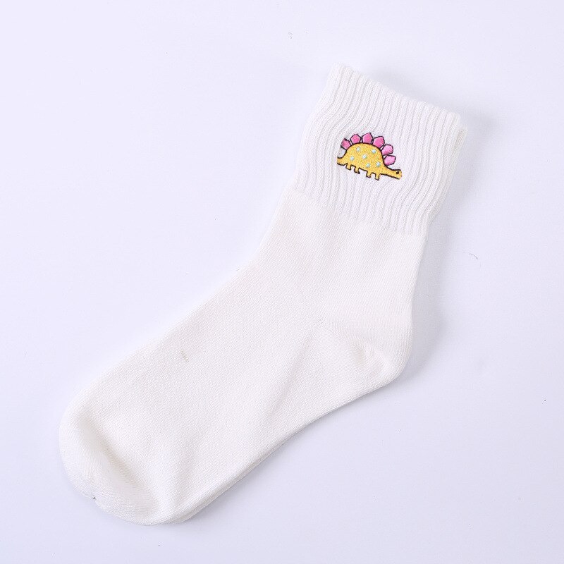 Kvinder friske harajuku besætning sokkerladies komfortable bomulds sokker alle årstider tegneserie dyr broderier: M002